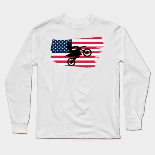 Awesome American flag Dirt bike/Motocross design. Long Sleeve T-Shirt